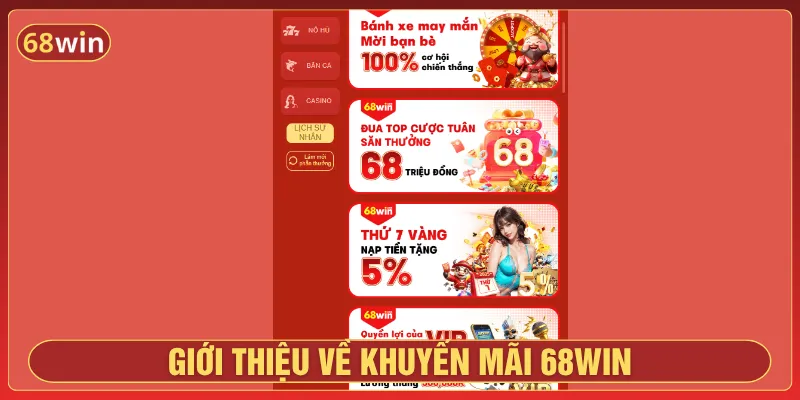 Khuyến mãi 68Win là chương trình thưởng lớn hiện nay