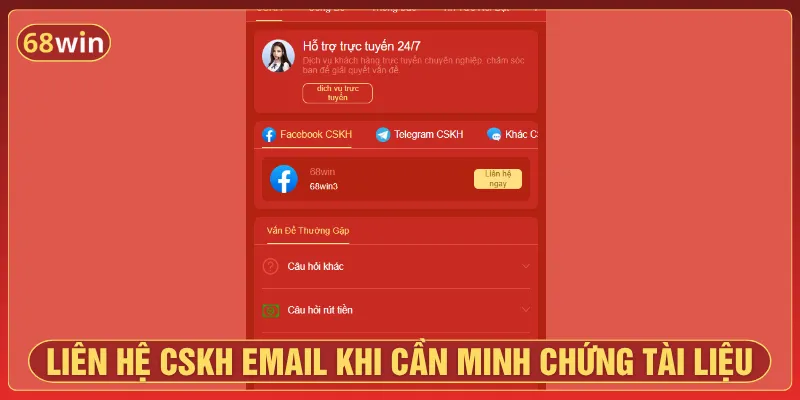 Liên hệ CSKH qua email với các vấn đề phức tạp hơn